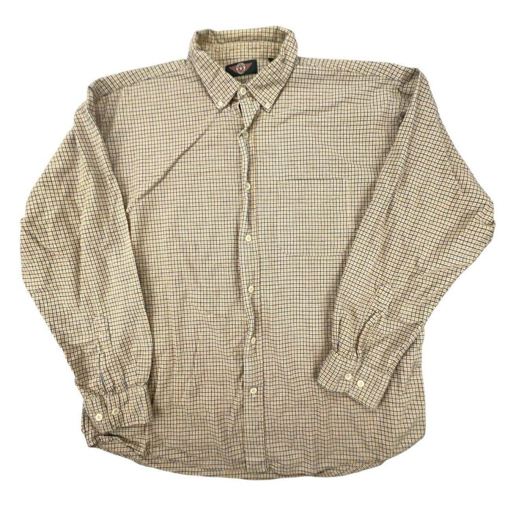 American Outpost XL Plaid Button‎ Down Shirt Long Sleeve Tan Brown Casual
